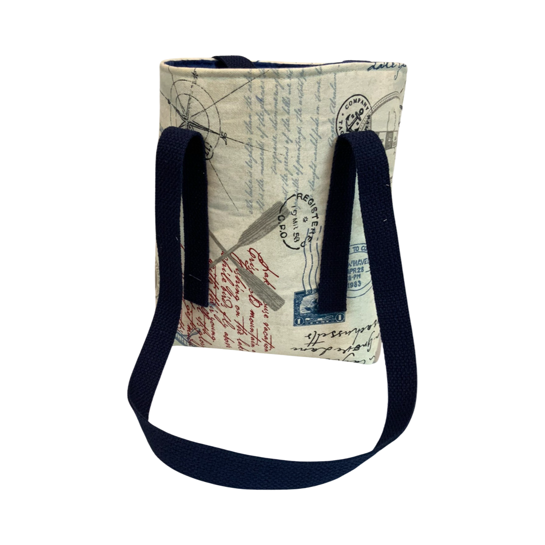 Tote, Handbag. Nautical Print.    Small Size