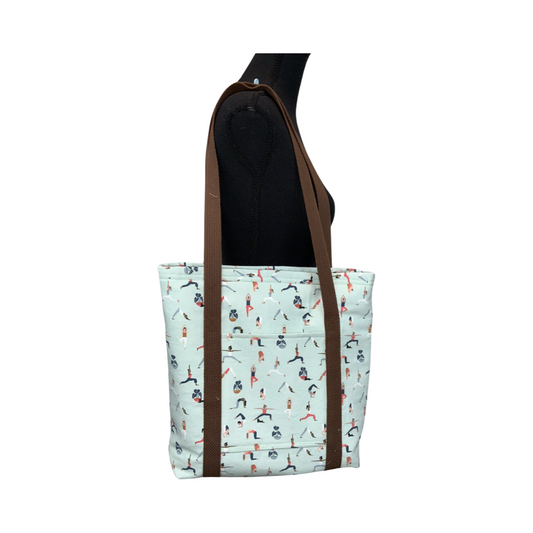 Tote, Handbag   Yoga Print Tote, Handbag Medium