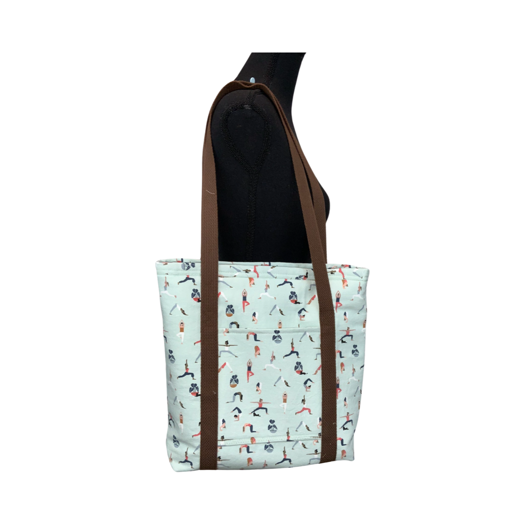 Tote, Handbag   Yoga Print Tote, Handbag Small